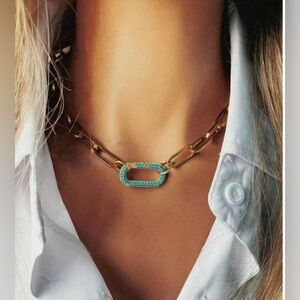 Gold Carabiner style necklace